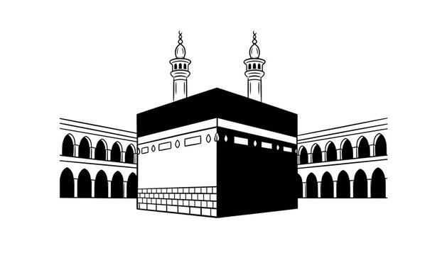 Kaaba mecca religious monument illustration with religion