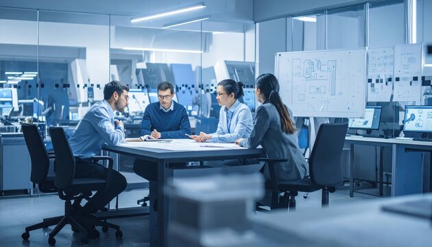 Business Team Collaborating in a Modern Office Meeting Room