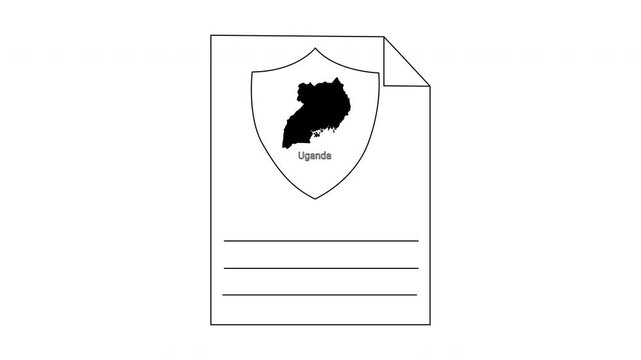 Uganda Map Shield Document Icon Vector Illustration.