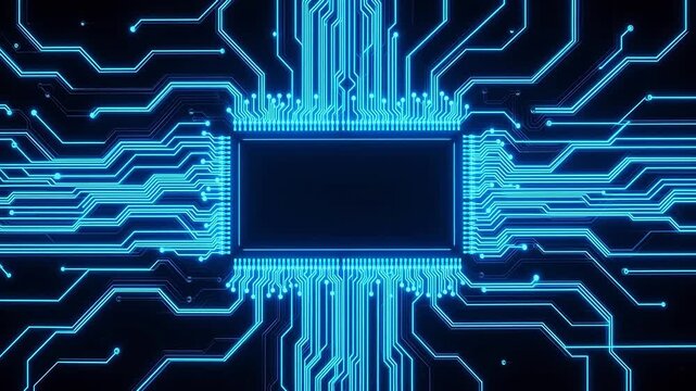 Blue glowing circuit board design