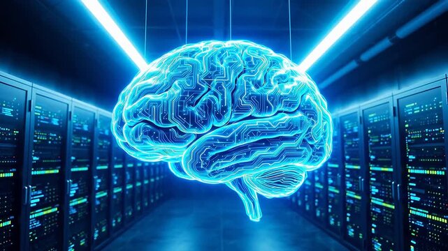 Digital brain in server room