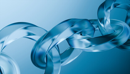 Translucent blue chain links create visually striking pattern against soft blue background, symbolizing connection © BHP Studio