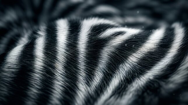 Elegant zebra skin texture featuring perfectly aligned black and white stripes