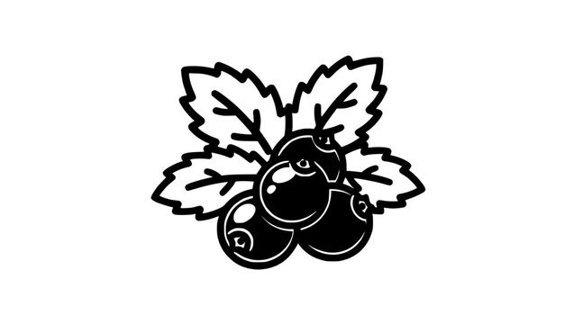 blackberries with leaves, fruit icon