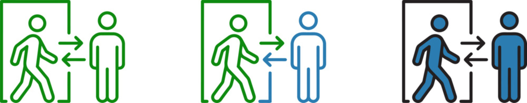 Icons depicting different types of pedestrian crossings