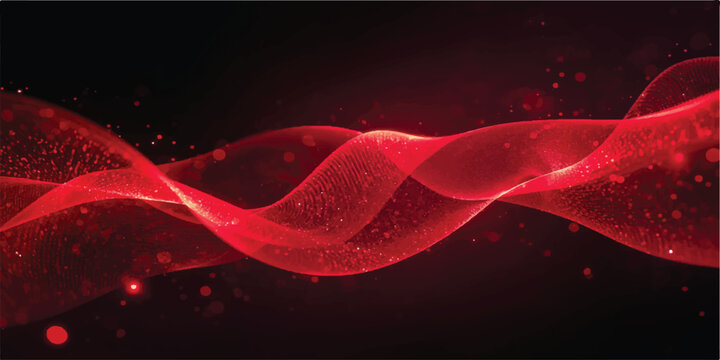 Abstract Red Smoke Waves with Glowing Energy Flow Dynamic Fractal Lines and Fire Light Motion Art Background Wallpaper Design Illustration