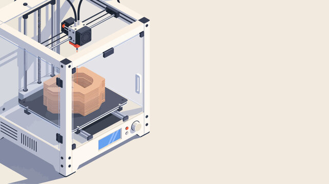 3D printer machine with object inside.