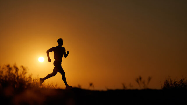 runner silhouette against sunrise