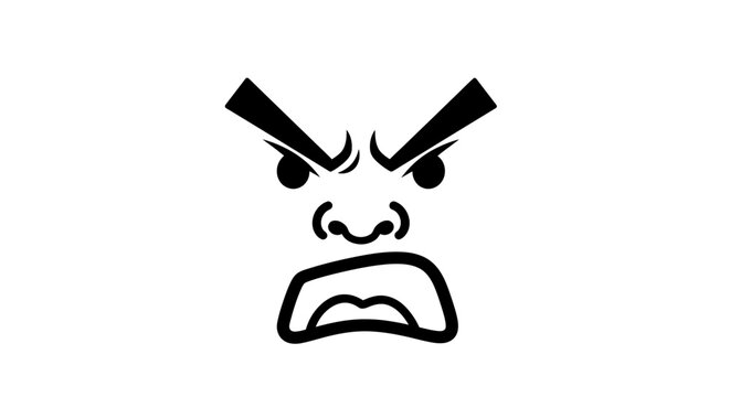 Expressive vector concept illustrating a deeply angry and frustrated facial expression, perfect for conveying powerful emotions of rage, irritation, and discontent for graphic design