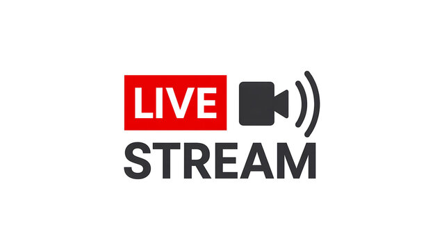 Live stream broadcasting icon for online video streaming and digital communication