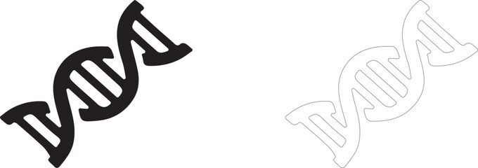 DNA helix icon, genetic test symbol, biological profile strand and forensic medicine science. © PicMag