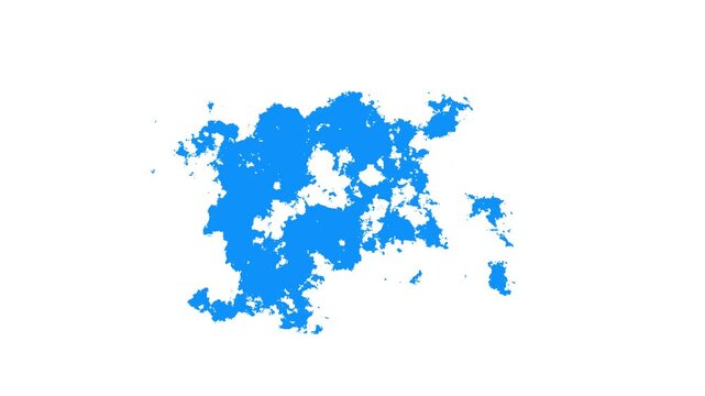 Trinidad and Tobago animation. Shape of the country with pulsating colored dots. Large size square blocks. Digital style map on white background. Abstract 4K  video.