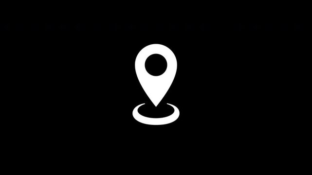 Location Icon Gps Map Pin Marker And Local Destination Jumping Reveal Loop Transparent Background Alpha Channel