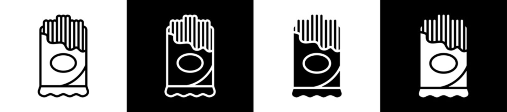 Pasta Line And Glyph Icon In Black White Background    