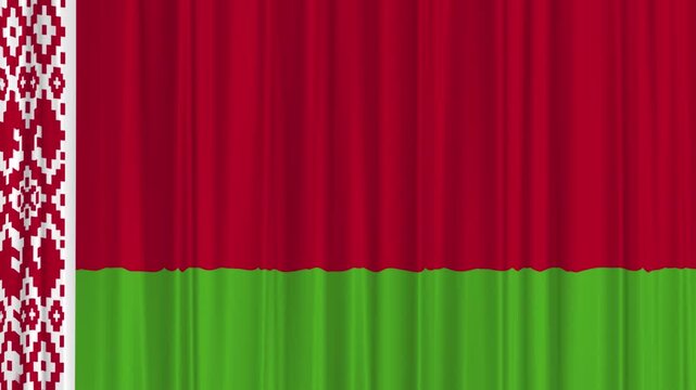 Belarus Curtain Flag Waving