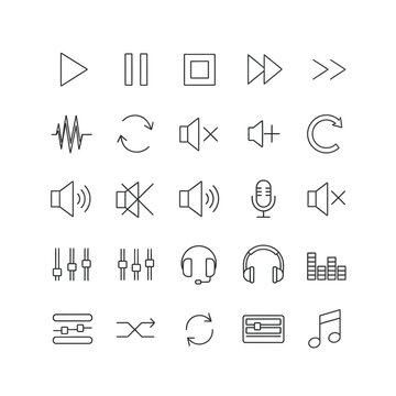 Collection of audio control icons.