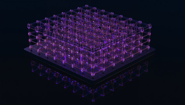 量子最適化を行うキュビット格子の研究用3D素材