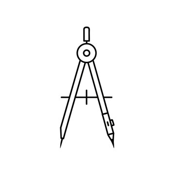 Compass drawing tool for geometry precision.