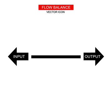Flow balance vector icon diagram.