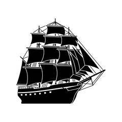 Sailing Ship with Multiple Sails. © imam