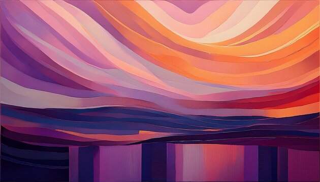 Immense Color Field Painting With Subtle Gradient From Deep Violet To Warm Peach Rothko Inspired