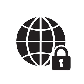 Secure Internet Connection and Global Network Security Icon