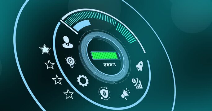 High performance optimization dashboard displaying maximum corporate output and workflow capability metrics.
