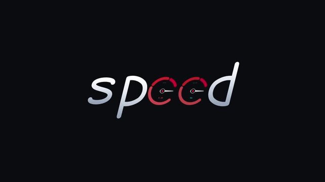 Animated speed text effect with red