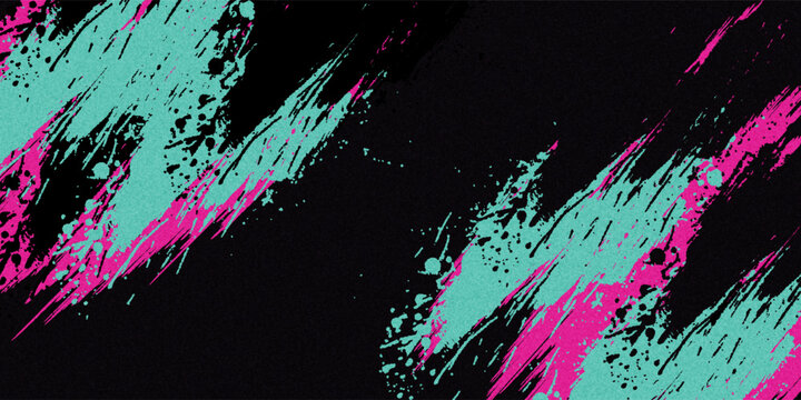 Car sticker wrap banner abstract sporty lines pink blue greenish grunge color combination brush storm thunder modern pattern racing motorsport, Modern.