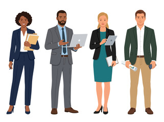 Fototapeta premium Diverse business people standing together.