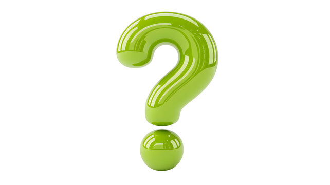 Green question mark symbol on white background