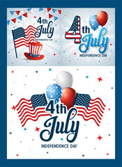 Obraz premium Fourth July Independence Day Celebration Posters