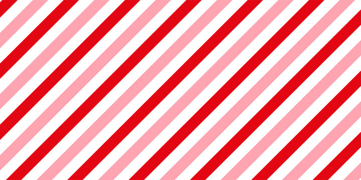 Candy cane Christmas background, peppermint diagonal stripes print seamless pattern