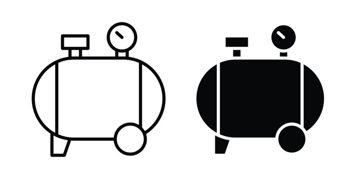 Air compressor icon for graphic design projects and web designs