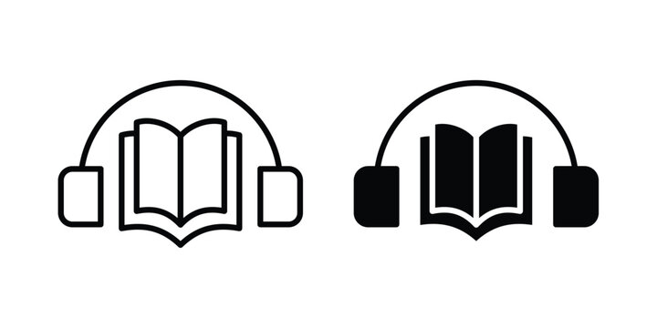 Audio book icon for graphic design projects and web designs