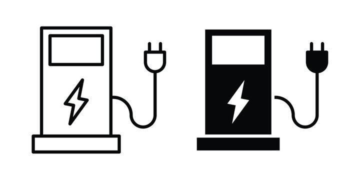 Charging station icon for graphic design projects and web designs