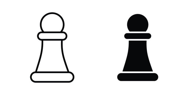 Chess pawn icon for graphic design projects and web designs