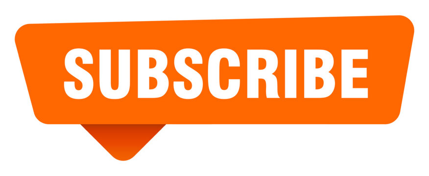 subscribe sticker. subscribe orange sign isolated on transpatent background