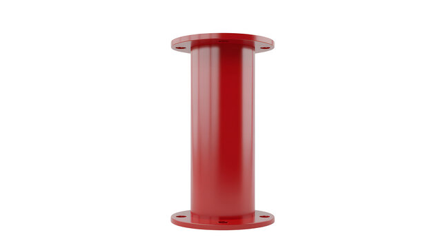 Red metal spool, isolated on white background