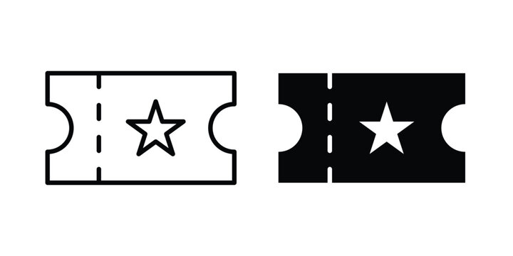 Movie ticket icon for graphic design projects and web designs