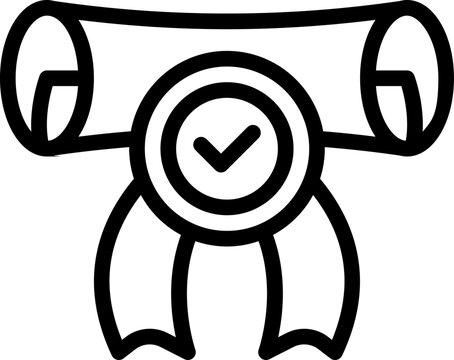 diploma line icon. Clean and minimalist vector icon for websites, mobile apps, presentations, and logos. Fully scalable and customizable for any project.