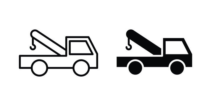 Tow truck icon for graphic design projects and web designs