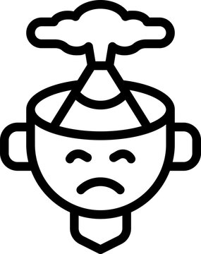 anger line icon. Clean and minimalist vector icon for websites, mobile apps, presentations, and logos. Fully scalable and customizable for any project.