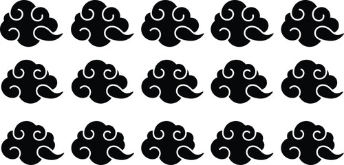 Black silhouette of cats in a repeating pattern black cat silhouette cat repeating pattern seamless pattern © GR Graphics