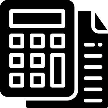calculator glyph icon. Strong and solid vector icon for websites, mobile interfaces, presentations, and visual branding. High quality and easy to edit.