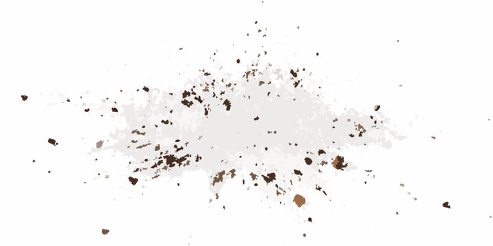 Brown Dirt Splatter With Scattered Particles On Transparent Background mud soil splash earth ground texture