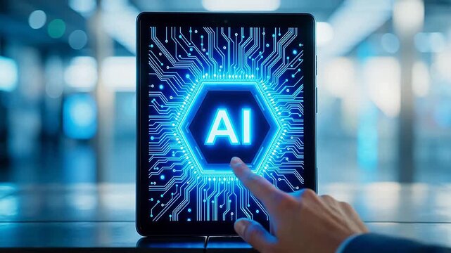 Tablet displaying AI circuit design