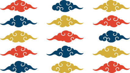 Colorful of cartoon octopuses in red, yellow, and blue, arranged in a grid pattern red octopus yellow octopus © GR Graphics