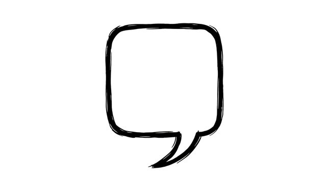 A speech bubble is isolated with no text inside it visually.