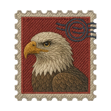 PNG Embroidery eagle stamp illustration